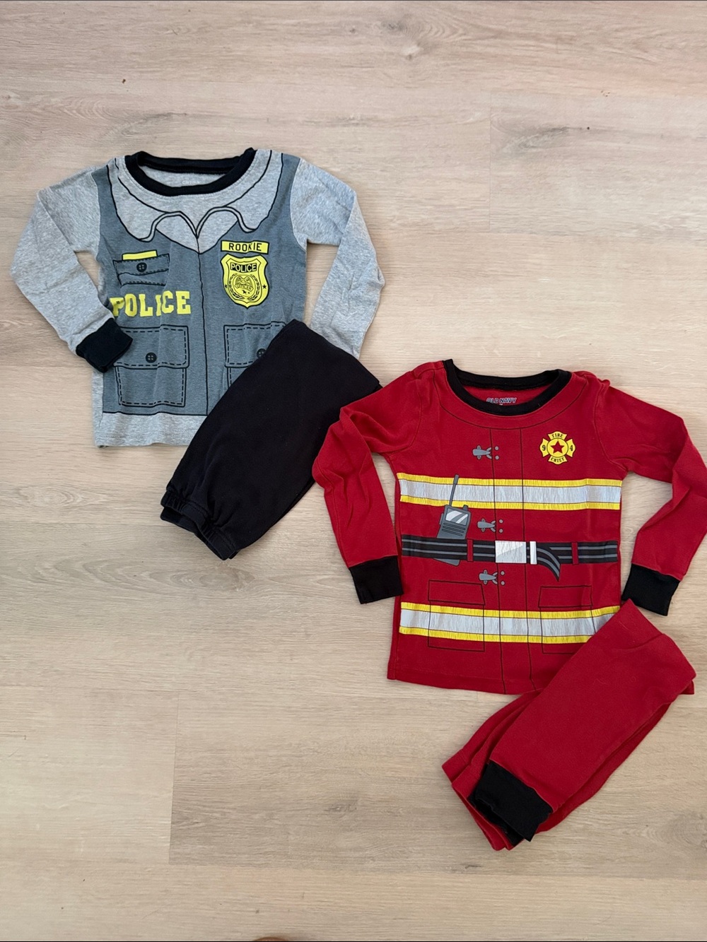 Kids Police and Firefighter 5T Pajama Bundle